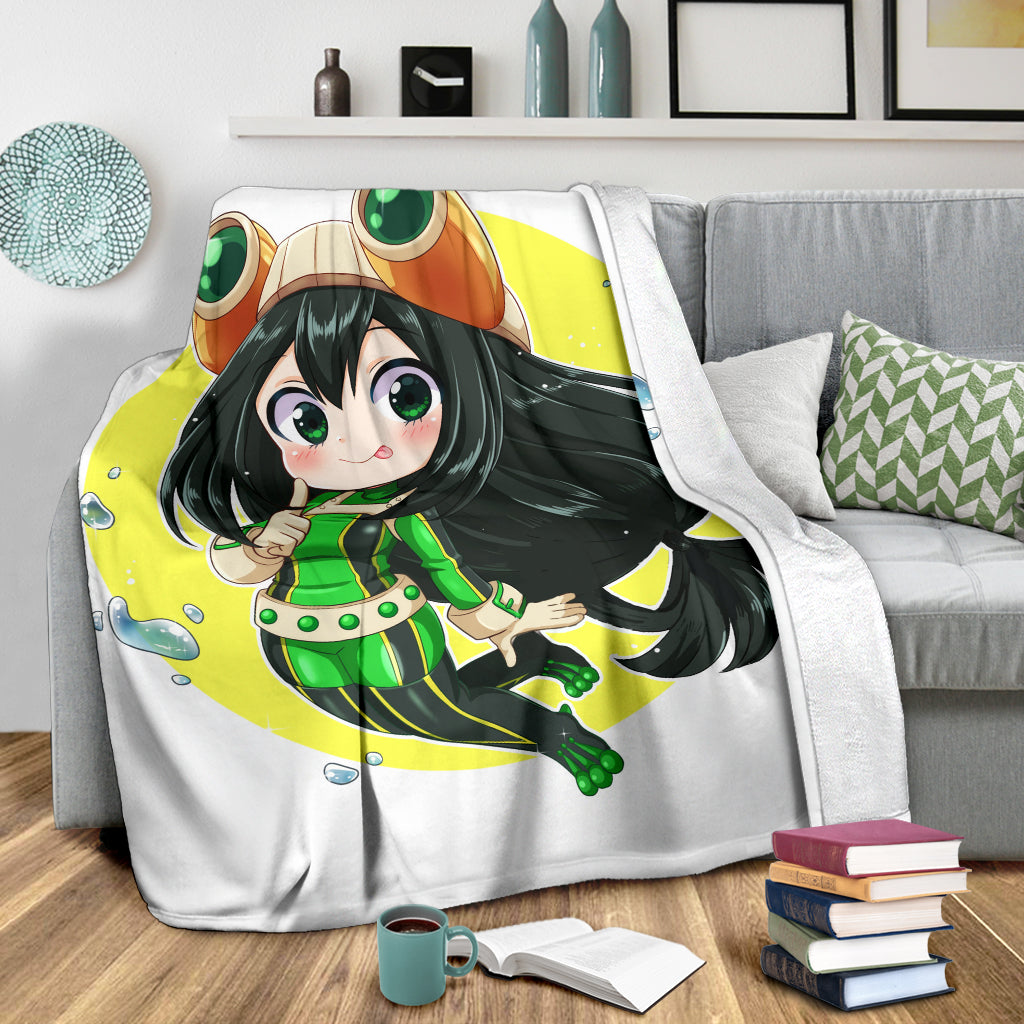 Tsuyu Chibi Premium Blanket - 99shirt