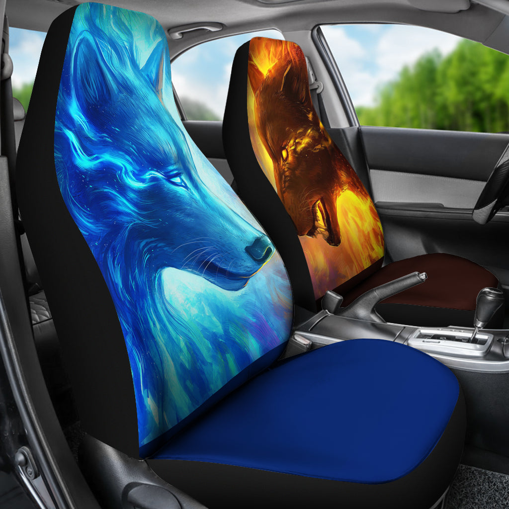 Wolves Fire And Ice Car Seat Covers Amazing Best Gift Idea