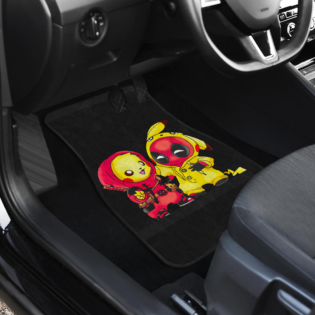 Pikachu Deadpool Front And Back Car Mats