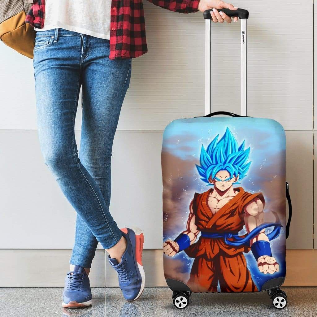Goku Blue Luggage Covers 1