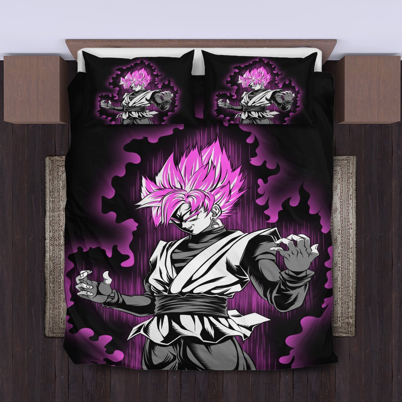 Goku Super Saiyan Rose Bedding Set Duvet Cover And Pillowcase Set