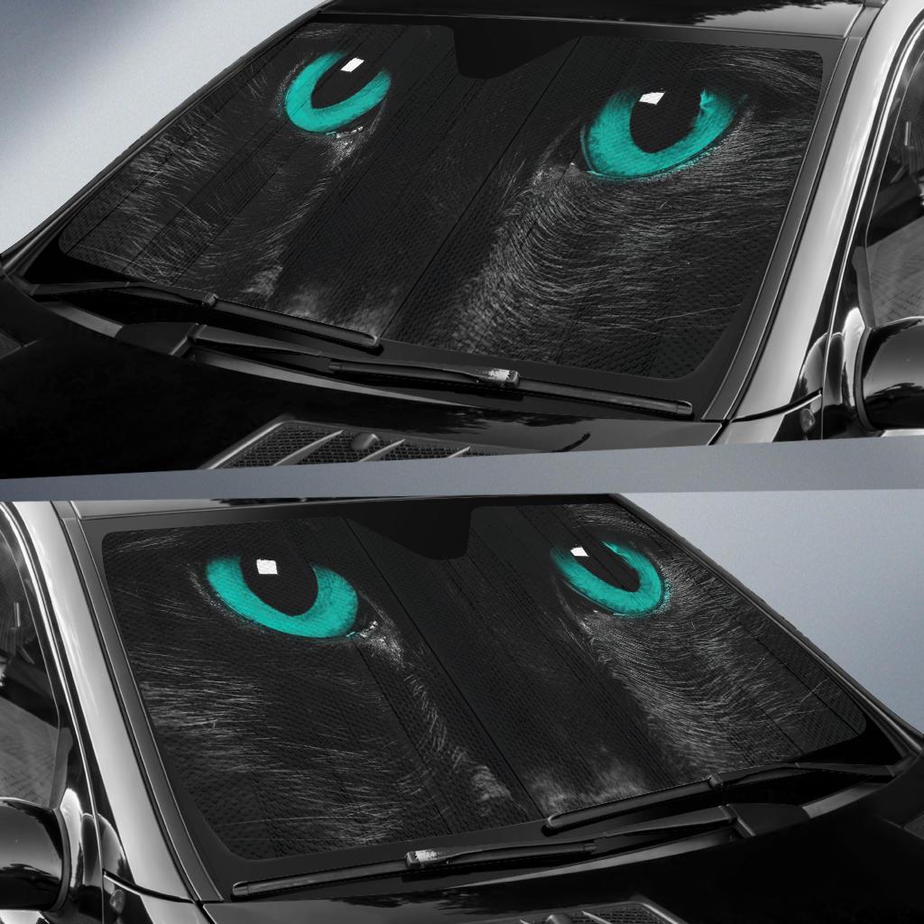 Green Cat Eyes Car Sun Shades Windshield Accessories Decor Gift
