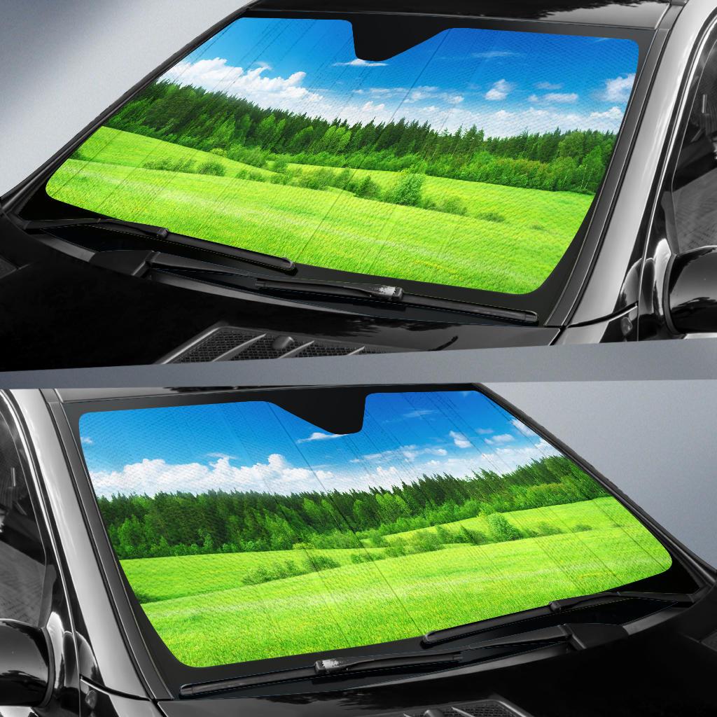 Green Grass Car Sun Shades Amazing Best Gift Ideas 2021