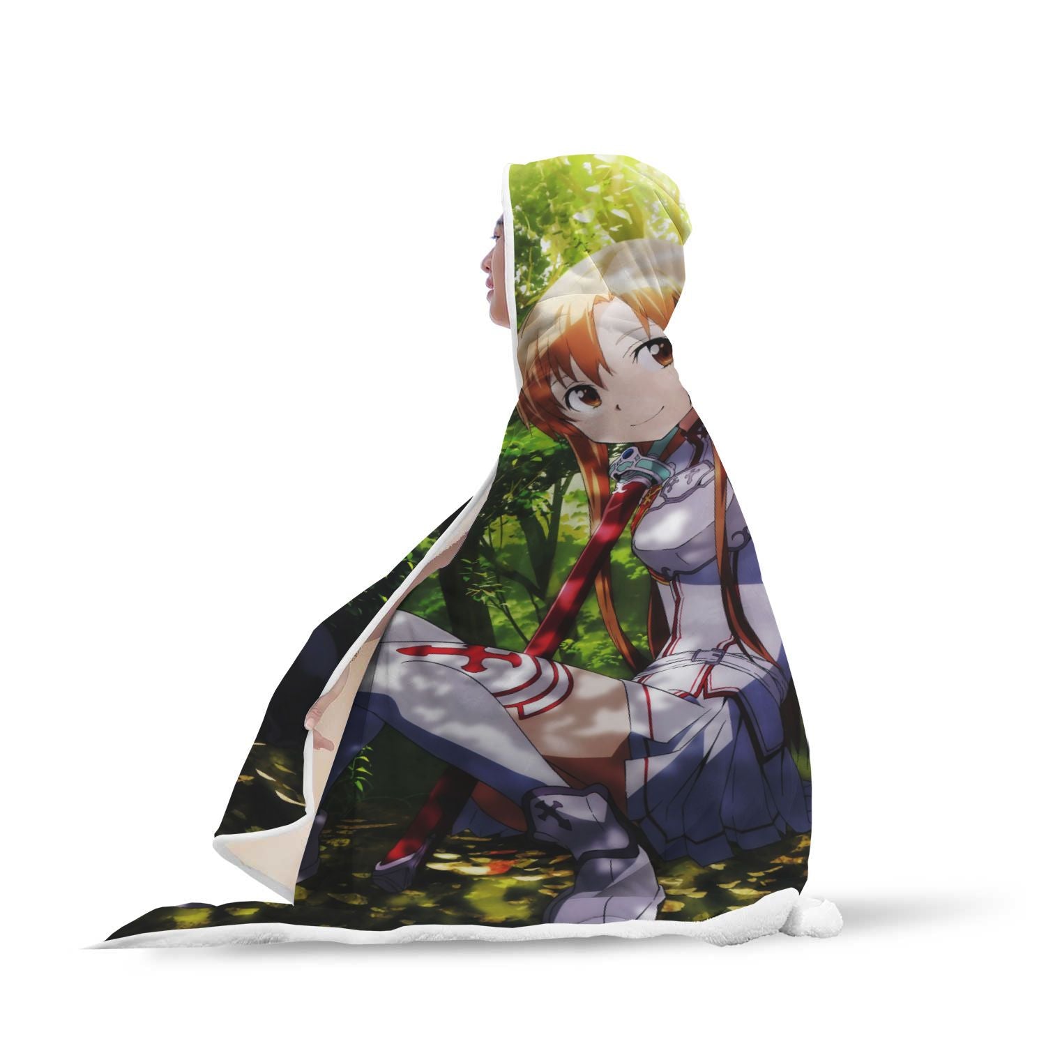 Kirito Asuna Sword Art Online Hooded Blanket