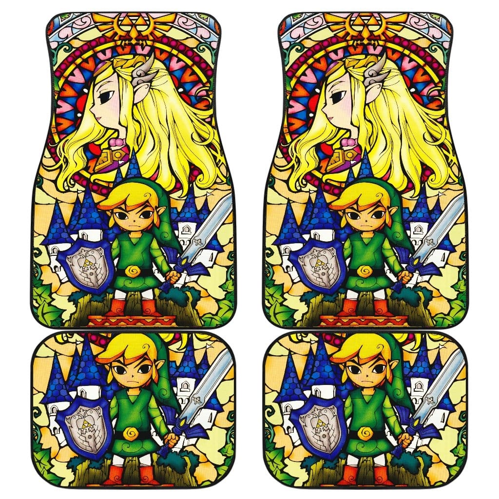 Link Legend Of Zelda Front And Back Car Mats (Set Of 4)