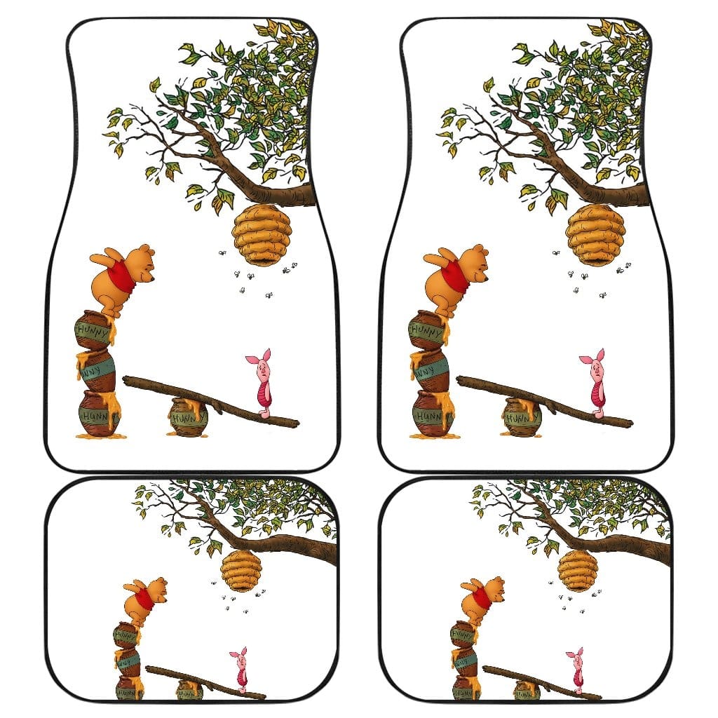 Pooh And Piglet Front And Back Car Mats (Set Of 4)