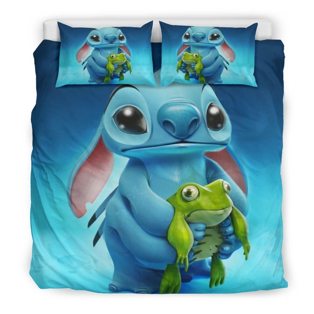Stitch & Frog Bedding Set Duvet Cover And Pillowcase Set