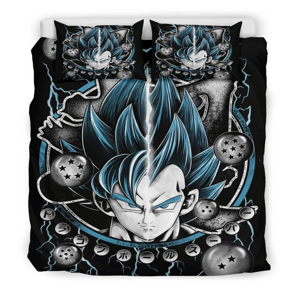 Vegeta Goku Blue Bedding Set 1 Duvet Cover And Pillowcase Set